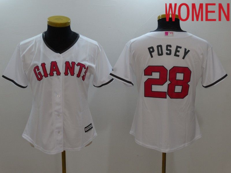 Women San Francisco Giants #28 Posey White Mother Edition 2022 MLB Jersey->women mlb jersey->Women Jersey